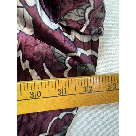 Lane Bryant Womens Crinkle Button Up Shirt Plus Size 26/28 Burgundy Gray Paisley - Picture 4 of 10